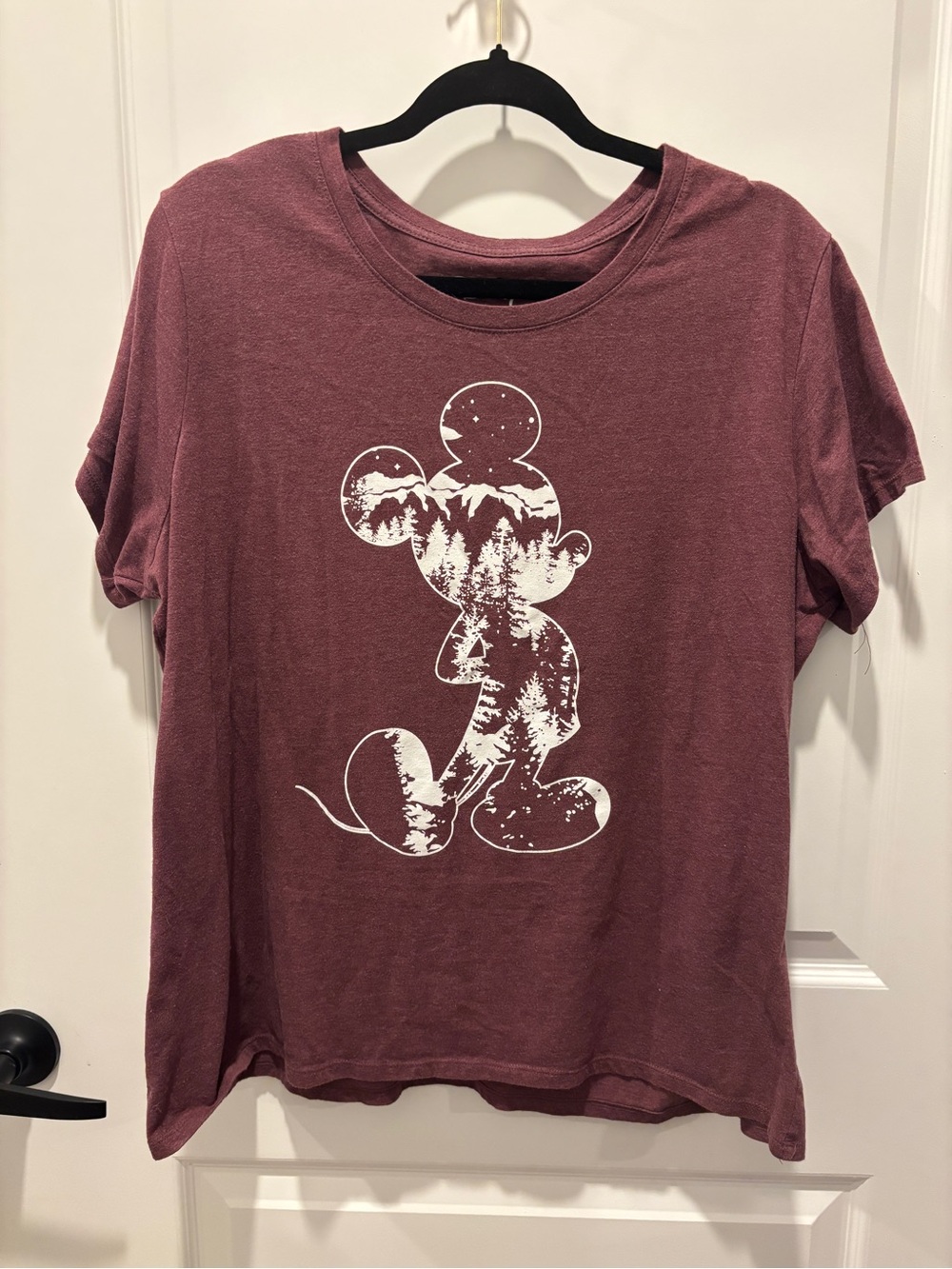 Graphic Tee - Maroon Mickey Silhouette
